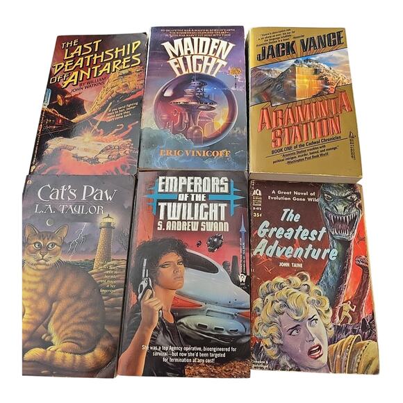 Lot of 6 Vintage L.A Taylor. John Taine, Jack Vance, Fantasy Paperback Books - Picture 1 of 5